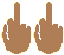 Double Middle Finger: Medium-Dark Skin Tone: Small