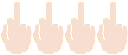 Four Times Middle Finger: Light Skin Tone: Small