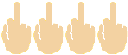 Four Times Middle Finger: Medium-Light Skin Tone: Small
