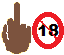 Middle Finger: Dark Skin Tone and No One Under Eighteen: Small