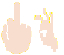 Middle Finger: Light Skin Tone and OK Hand: Light Skin Tone: Small