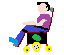 Man In Motorized Wheelchair: Light Skin Tone