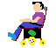 Man In Motorized Wheelchair: Medium-light Skin Tone