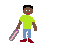 Man with Probing Cane: Dark Skin Tone
