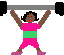 Woman Lifting Weights: Dark Skin Tone