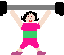 Woman Lifting Weights: Light Skin Tone