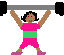 Woman Lifting Weights: Medium-Dark Skin Tone
