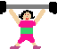 Woman Lifting Weights: Medium-Light Skin Tone