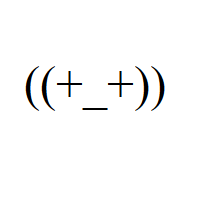 Confused Face with plus signs eyes and two round brackets Japanese Emoticon