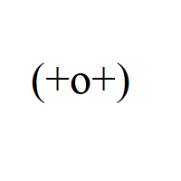 Confused Face with plus signs eyes, o nose and round bracket Japanese Emoticon
