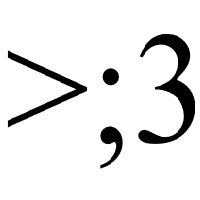 Devil with greater-than sign, semicolon eyes and 3 mouth Emoticon
