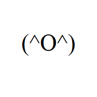 Happy Face with caret eyes and O in round brackets Emoticon