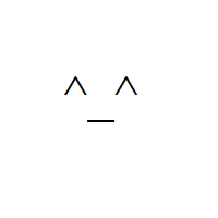 Joyful Face with caret eyes and mouth Emoticon