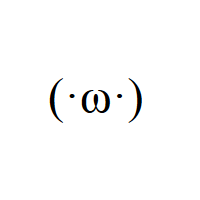 Joyful Face with interpunct eyes with Omega nose in round bracket Emoticon