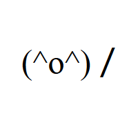 Joyful Face with caret eyes and small o nose in round brackets with fullwidth solidus (slash) Emoticon