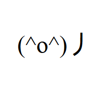 Joyful Face with caret eyes and small o nose in round brackets with Japanese radical 4 (slash) Emoticon