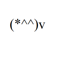 Laughing Japanese Emoticon Face with asterisk with caret eyes in round brackets, v