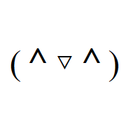 Laughing Japanese Emoticon Face with circumflex eyes and white down-pointing triangle in round brackets