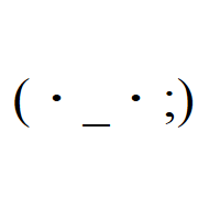 Nervous Face with two interpunct eyes, underscore mouth and semicolon Emoticon