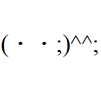 Nervous Face with two interpuncts, two semicolons and two carets Emoticon