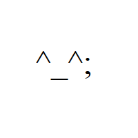 Nervous Face with two caret eyes, underscore mouth and semicolon Emoticon