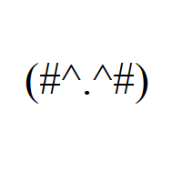 Normal Laughing Face with caret eyes, full stop mouth and two number signs in round brackets Emoticon
