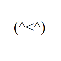 Normal Laughing Face with caret eyes and less-than sign nose in round brackets Emoticon