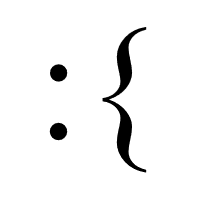 Sad Face with only curly bracket mouth Emoticon