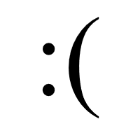Sad Face with only mouth Emoticon