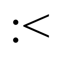 Sad Face with only less-than sign mouth Emoticon