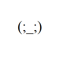 Sad Japanese Emoticon Face with two semicolons, underscore and round brackets