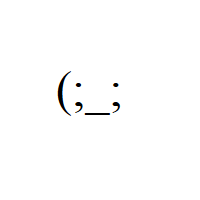 Sad Japanese Emoticon Face with two semicolons and one round bracket