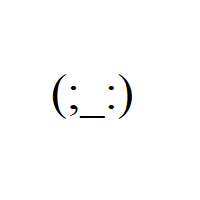 Sad Japanese Emoticon Face with semicolon and colon eye in round brackets