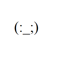 Sad Japanese Emoticon Face with colon and semicolon eye in round brackets