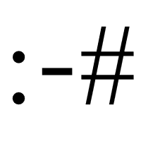 Sealed Lips Face with nose and number sign mouth Emoticon