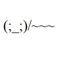 Waving Face with semicolon eyes and underscore mouth in round brackets, slash and three times tilde Emoticon