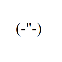 Worried Face with hyphen-minus eyes and ditto mark in round brackets Emoticon