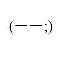 Worried Face with Japanese chōonpu eyes and semicolon in round brackets Emoticon
