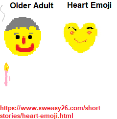 Heart Emoji and Older Adult with Candle