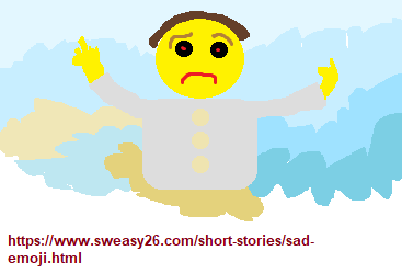 Sad Emoji on clouds of cotton
