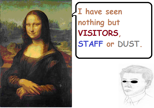 Mona Lisa sees only visitors, staff or dust.