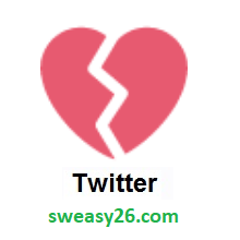 Broken Heart on Twitter Twemoji 1.0