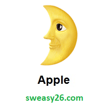 First Quarter Moon Face on Apple iOS 10.2