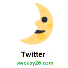 First Quarter Moon Face on Twitter Twemoji 11.1