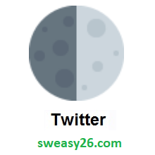 First Quarter Moon on Twitter Twemoji 1.0