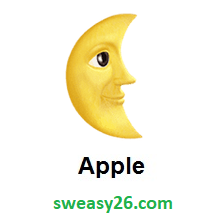 Last Quarter Moon Face on Apple iOS 10.2