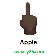 Middle Finger: Dark Skin Tone on Apple iOS 10.0