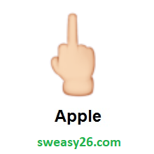 Middle Finger: Light Skin Tone on Apple iOS 9.1