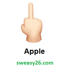 Middle Finger: Light Skin Tone on Apple iOS 10.0