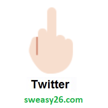 Middle Finger: Light Skin Tone on Twitter Twemoji 2.0